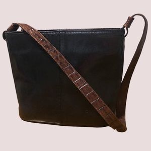 Vintage Brahmin Small Bucket Bag Purse Black